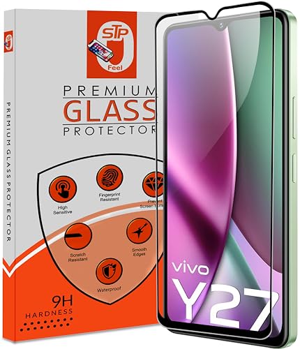 STP FEEL (Pack Of 1 Tempered Glass Screen Protector Compatible For Vivo Y27 Cellphone (6.64 Inch)|Edge To Edge Coverage Screen Protector Guard
