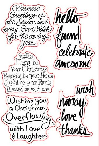 Merry Christmas Sayings Sentiments Phrase Happy Birthday Greetings Rubber Clear Stamp/Seal Scrapbook/Photo Decorative Card Making Clear Stamp