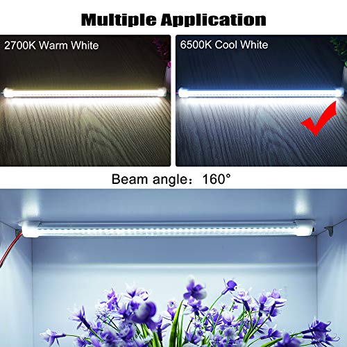 12v LED Interior Light Bar, DC 12 Volt led Strip Lights with Switch and Magnets, 6500K White Light for Enclosed Cargo Trailer Car RV Van Truck Lorry Cabinet Camper Boat Caravan Motorhome 8P