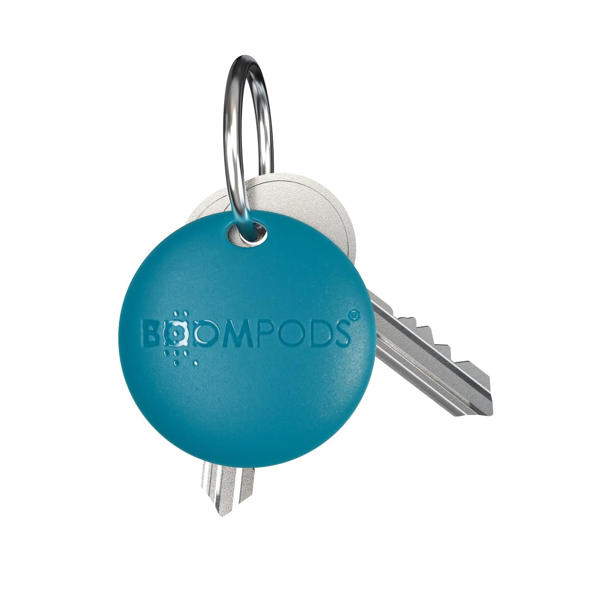 BoompodsBoomtag Bluetooth Tracker Tag - Smart Tracking Device for Children, Pet and Dog, Keyring Wallet Tracker for Keys, Luggage Suitcases, Key Finder Compatible with Apple Find My App - Ocean Blue