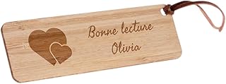 Marque-page en bois personnalisé avec gravure – Texte gravé sur marque-page rectangle en bois naturel – Cadeau original pour homme ou femme