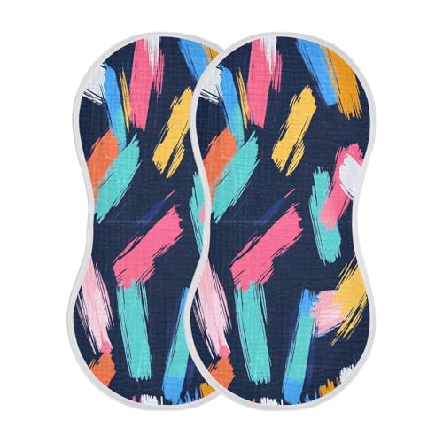 Colourful Graffiti Burp Cloths Cotton Baby Washcloths,Large 22x11in Burping Cloth Absorbent and Soft for Newborn Baby Boys and Girls,1 Pack2