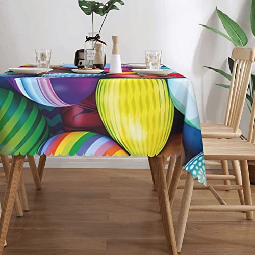 Nappe rectangulaire imprimée festive 137x183 cm, linge de table lavable œufs de Pâques - 4