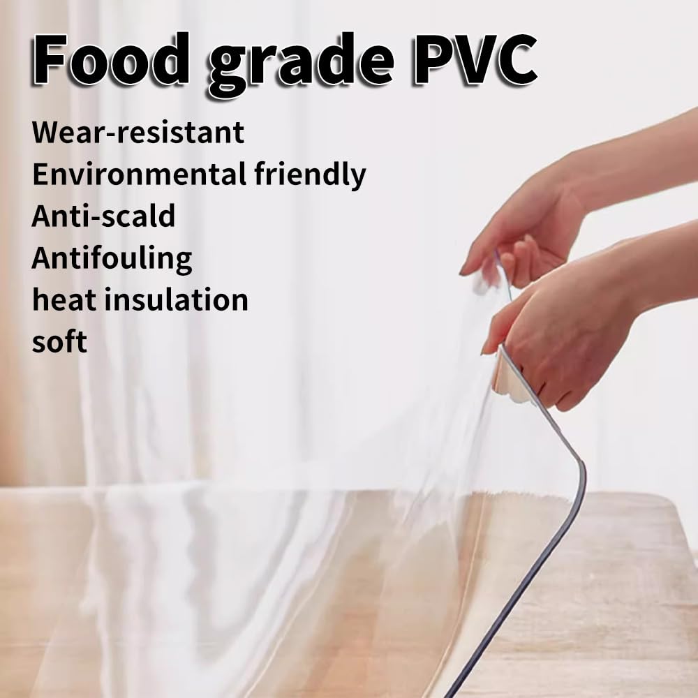 Clear Desk Mat, 100 x 40 cm Non-Slip PVC Clear Desk Protector Mat, Waterproof Round Edges Desk Protector Mat - Image 4