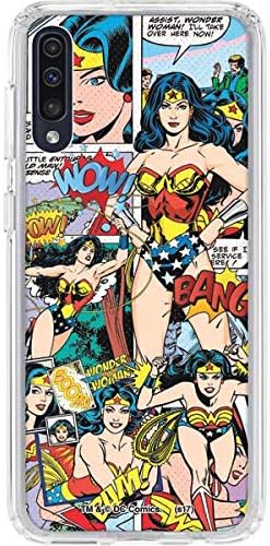 Skinit Clear Phone Case Compatible with Galaxy A50 - Officially Licensed DC Comics Wonder Woman Comic Blast Design
