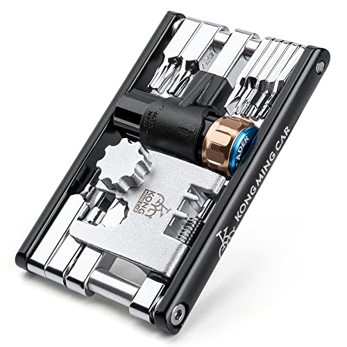 Bike Tool with CO2 Inflator - Bike Chain Tool/Torx/Hex/Screwdriver - Bicycle Multitool Kit Compact and Lightweight Repair Tools for Road and Mountain Bikes