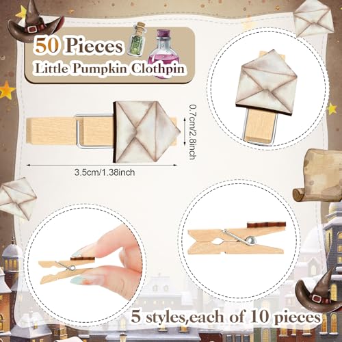 Image of Patelai 321 Pcs Magical Wizard Baby Shower Games Supplies, 5 Sets (50 Cards Each) Activities Cards with 20 Pencils 1 Don't Say Baby Sign 50 Clothespin
