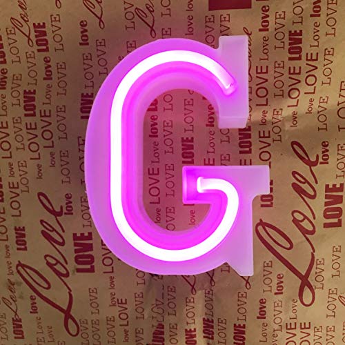 QiaoFei Light Up Marquee Letters Lights Letters Neon Signs, Pink Wall Decor/Table Decor