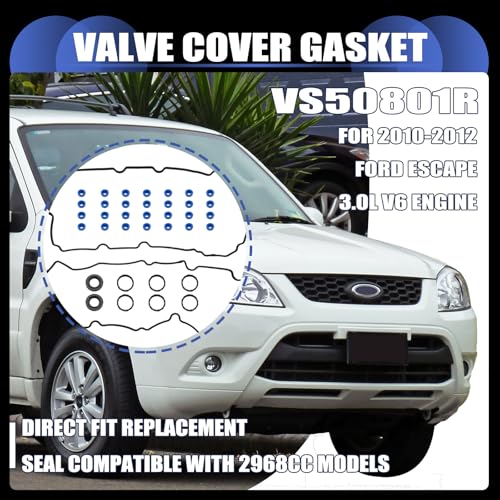 Image of Valve Cover Gasket VS50801R for 2010-2012 Ford Escape 3.0L V6 Engine - Direct Fit Replacement Seal Compatible with 2968CC Models