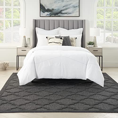 Tapete decorativo Nourison 7 x 10 pies Charcoal Black miniatura 7