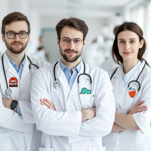 26 Pieces Nurse Stethoscope Enamel Pins Cute Brooch Pins Inspirational Cartoon Lapel Pins Badges Doctor for Nurses' Day Gifts Hat Jacket Bag Decor4