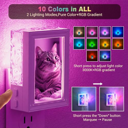 JandCase 10-Color Dimmable Plug-In Photo Frame Night Light - image 2