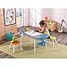 KidKraft Wooden Chalkboard Art Table with 2 Stools, and Paint Cups, Children's Furniture, Brightly Colored