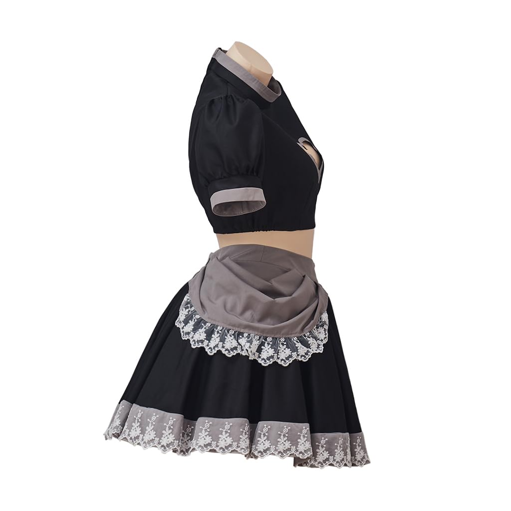 Willyacos Bowsette Cosplay Dress Sexy Black Short Princess Bowsette Cosplay Costume Dress Tops Skirts Outfit for Adult Women: XX-Large Black