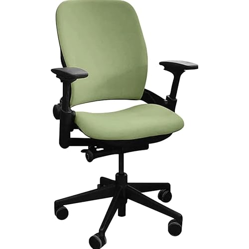 Steelcase Leap V2 - Fully Loaded w/Lumbar Support (Renewed) (Mint Green Fabric - Black Frame)