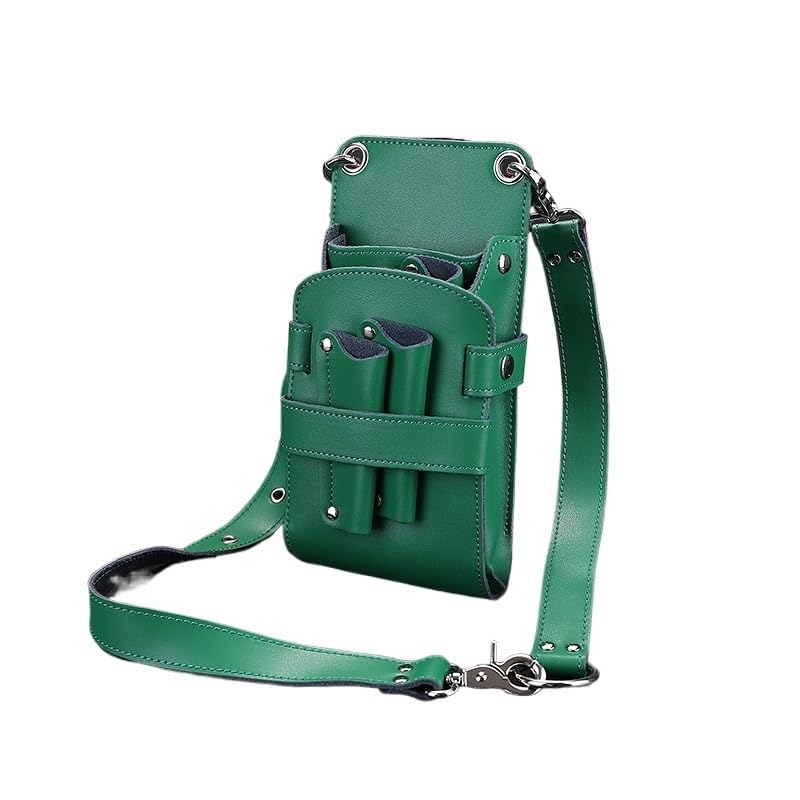 Borsa Parrucchiere Borsa for Forbici for Capelli con Clip Borsa for Parrucchiere, Barbiere, Forbici, Fondina, Custodia con Cintura in Vita Borsa da Barbiere(Green)