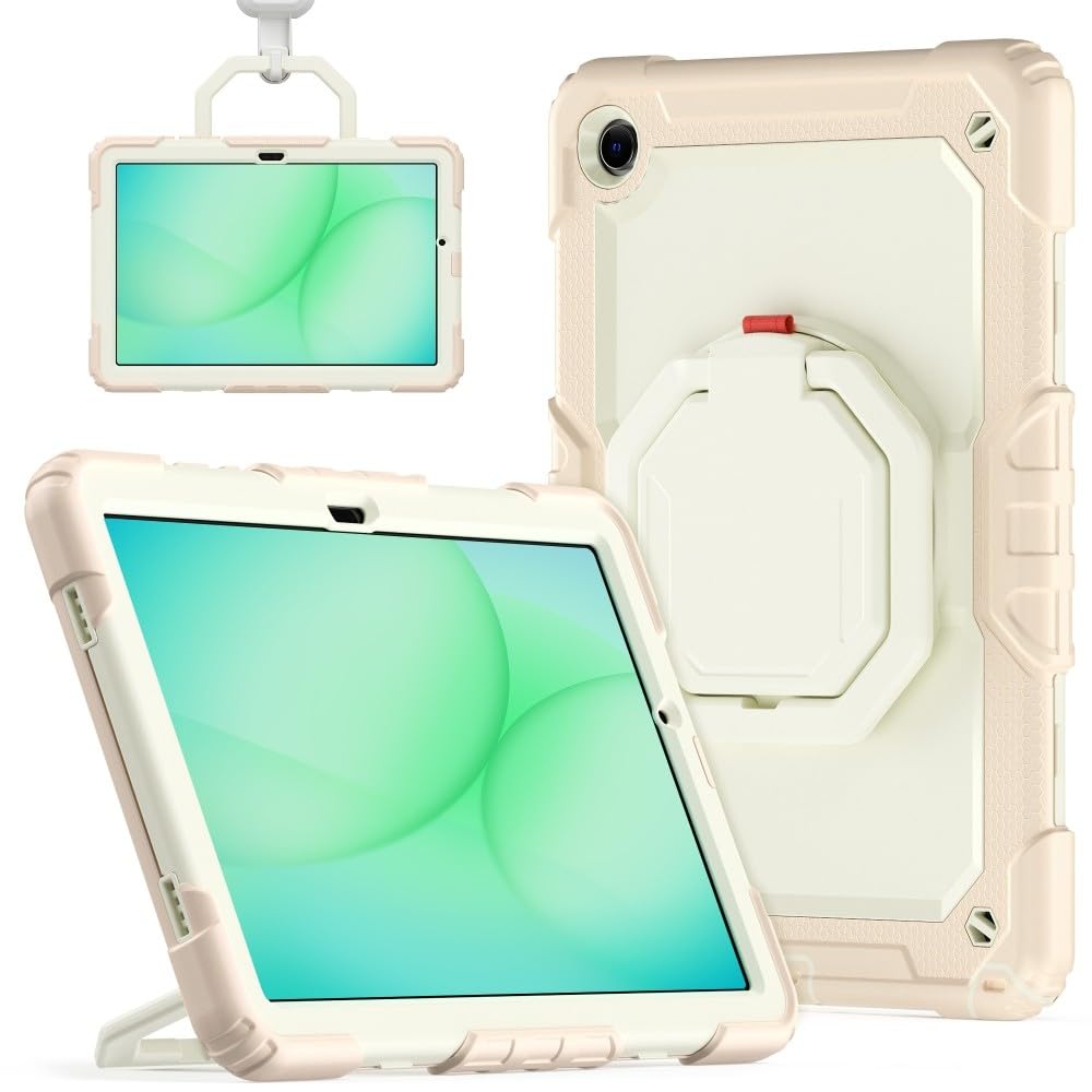 Generic Custodia compatibile con Samsung Galaxy Tab A11 Plus 11.0 SM-X230 SM-X236 (colore: oro rosa) elegante custodia rigida in silicone con tracolla