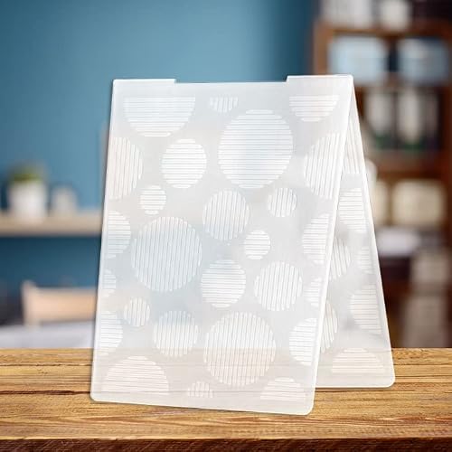 Circular Spots Plastic Embossing Folders for Card Making Pattern Background Scrapbooking Plastic Template Photo Album Card Paper Handmade DIY Craft Decoration Template Molds - Thumbnail 4