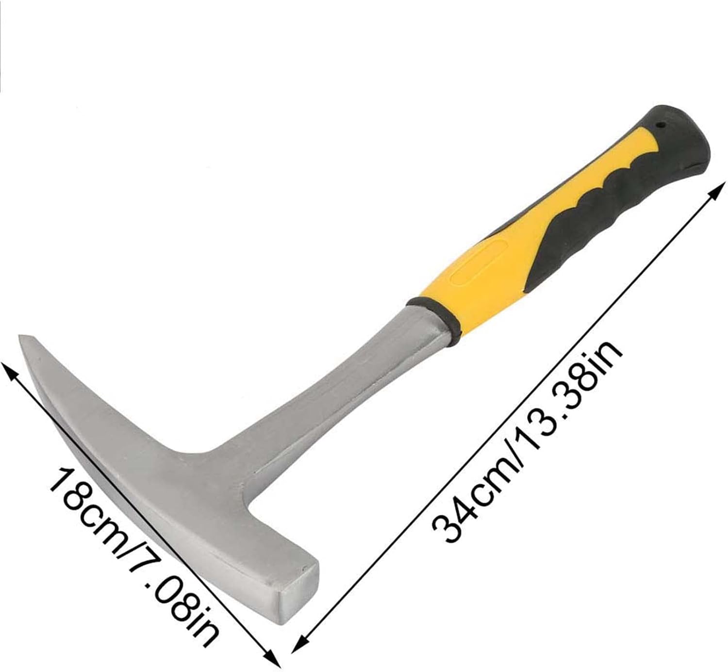 Double Head Flat Mouth Brick Hammer Durable High Hardness Tip Geological Survey Hammer for Rock Sampling (L)