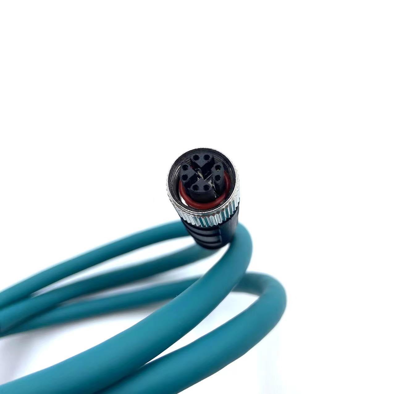 3.28ft M12 8 Pin to RJ45 Industrial Ethernet Cable, M12 8 Pin X Code Female to RJ45 Female Connector Cable High Flex Cat6 Shielded Field Wireable Cable Assembly for Automation Application (5Meter)