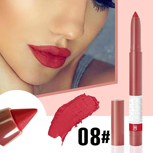 Miniatura 3 de evpct Juego de 3 lápices labiales y lápices labiales mate y lápiz labial, lápiz labial, impermeable, larga duración, 24 horas, lápiz labial, lápiz