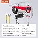 VEVOR Electric Hoist, 440 lbs Lifting Capacity, 480W 110V Electric Steel Wire Winch with Wireless Remote Control, 40ft Single Cable Lifting Height Motor, for Garage Warehouse Factory