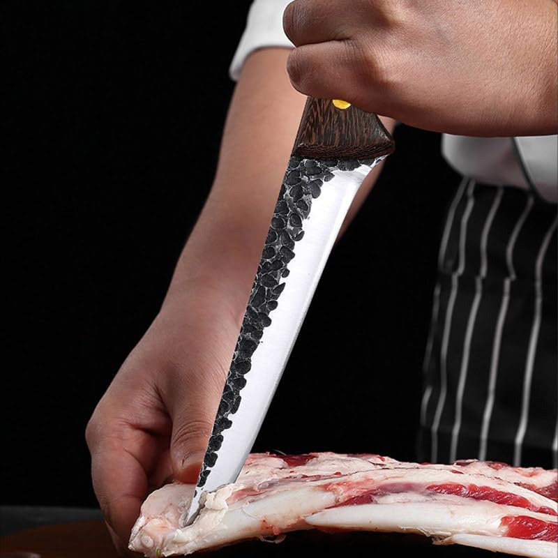 Meat Cleaver,Cleaver Knife 6 Inch Stainless Steel Meat Cleaver Boning Knife Forging Kitchen Chef Butcher Knife Slicing Fish Knife Wood Handle Cooking Tools