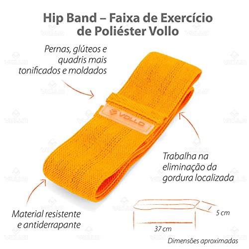 Hip Band - Faixa de Exercício de Poliéster 37X5 cm Vollo Sports