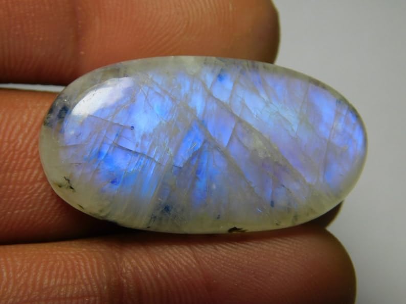Cabochon Larimar poire 40x17x6mm pour création de bijoux