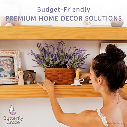 Butterfly Craze Artificial Lavender 4-Piece Bundle – Lifelike Faux Silk Plants For Crafting Or Home Decor – Great For Pairing With Other Fake/Dried Flowers Like Purple Roses To Create Wedding Bouquets #TOP5