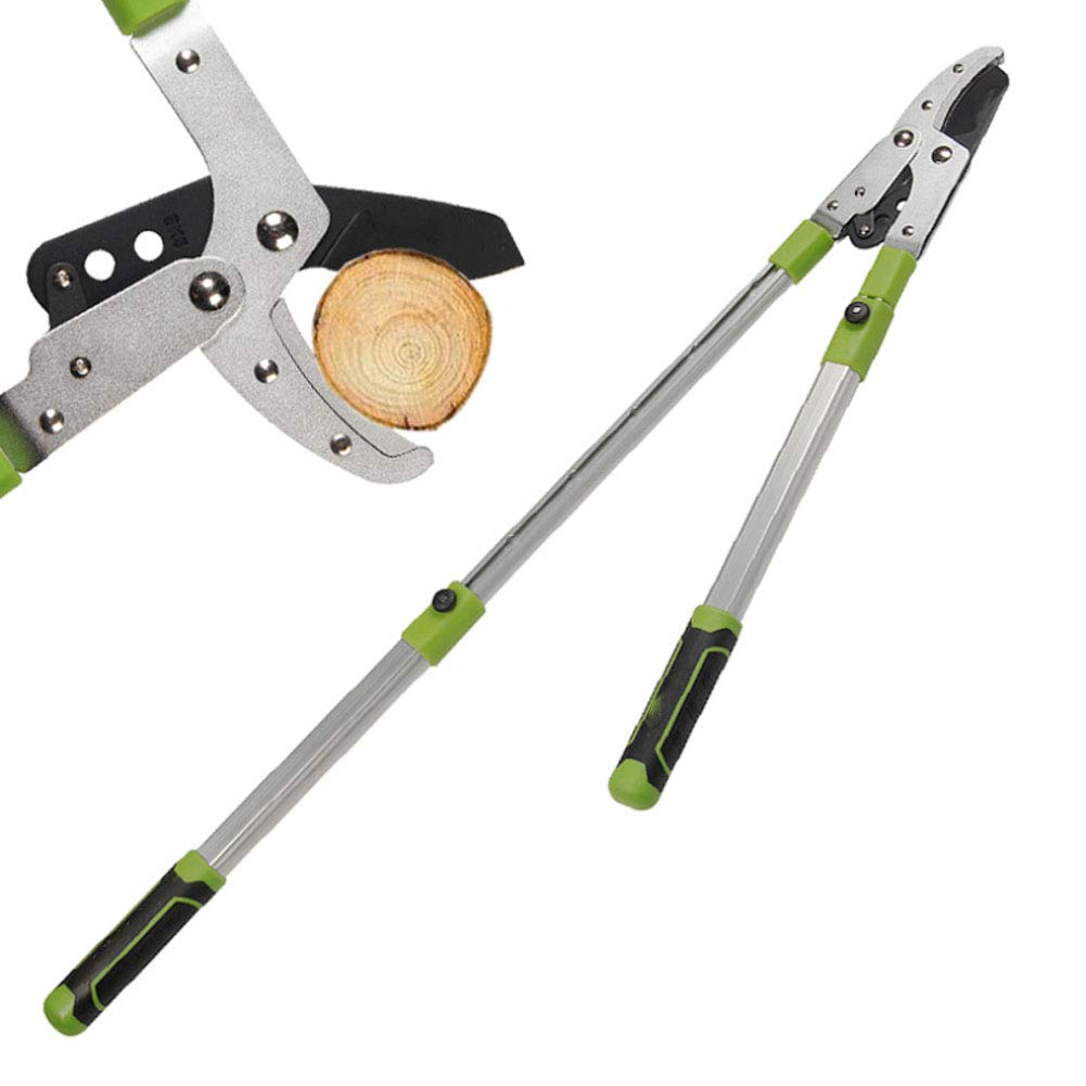 Telescopic Ratchet Anvil Lopper More Power Less Effort Thick Cut Quick Click Extendable 28 To 40Inch Garden Pruner Best on Pruning Tree Hedge Branch Gardening Tool
