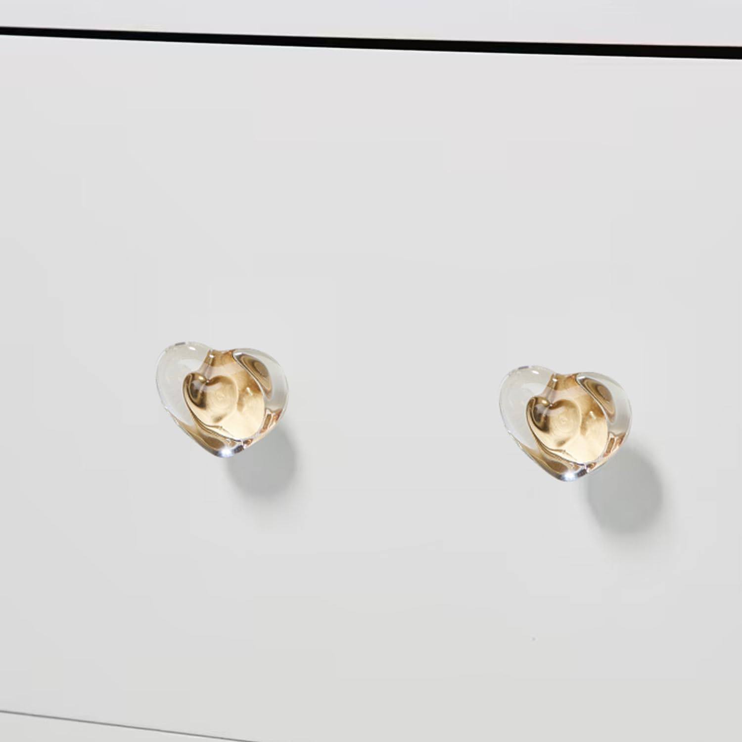 MAXWOLF Heart-Shaped, Vintage-Inspired Crystal Brass Cabinet Knob | Elegant Single-Hole Hardware in Crystal & Brass | Romantic Home Decor for Kitchen/Bath Cabinets & Modern Chic Interiors (6)