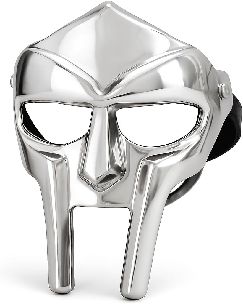 MF Doom Mask, Medieval Roman Gladiator Viking Armor Mask, Maximus Metal Helmet, mf doom Mad-Villian Face Mask, Ideal For Fanstasy Costume Party, Cosplay, Masquerade & Halloween. - Image 2