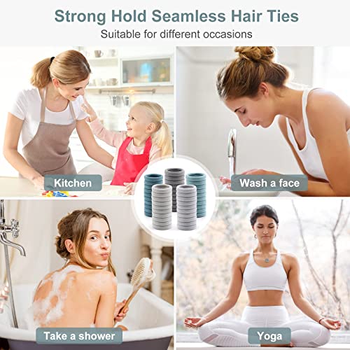 Image of Bessrung 100PCS Cool Color Seamless Elastic Hair Ties No Damage for Women