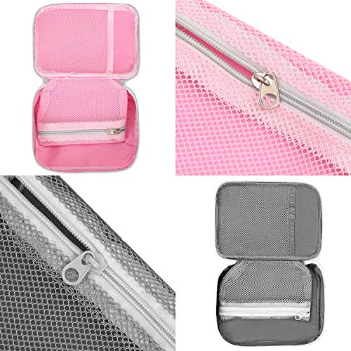 Image of Mini First Aid Kit 2 Pack Empty Medicine Bag Cute Storage Bag for Office Travel Vehicle Beach Emergency Zipper Pouch with Mesh Pockets Small Size Survival Medical Packet Fit for Handbag Purse