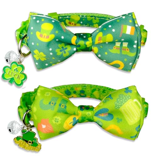50% Off St. Patrick's Day Cat Bow Tie Collar 2-Pack