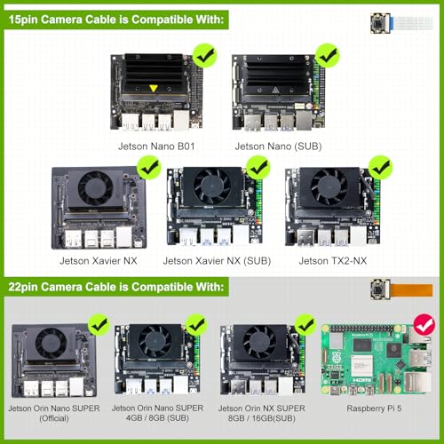 Image of Yahboom 8MP IMX219 CSI Camera Compatible with Jetson Orin Super Kit 3280x2464 Vision IR 160 Ultra Wide Angle Camera Module (IMX219 160Camera+15 /22pin)