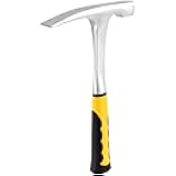 32 oz 12 Inch Rock Pick Hammer, Brick Hammer, Geological Rock with Flat Tip and TPR Rubber Grip