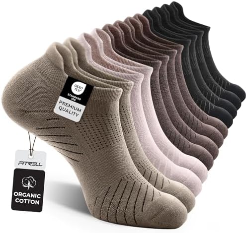 FITRELL 6 Paar Sneaker Socken Herren Damen Sportsocken für Erwachsene | Baumwolle Socken Kurze Socken Knöchelsocken Laufsocken Atmungsaktive mit Fußgewölbestütze