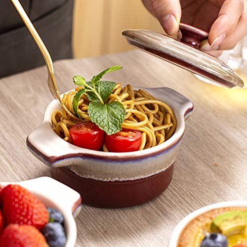 LOVECASA 4-delige muffins vormpjes set met deksel, mini schaaltjes voor soufflé, crème brulee, ovens, fondants, desserts, 10 x 10 x 5,2 cm, 200 ml - Image 6