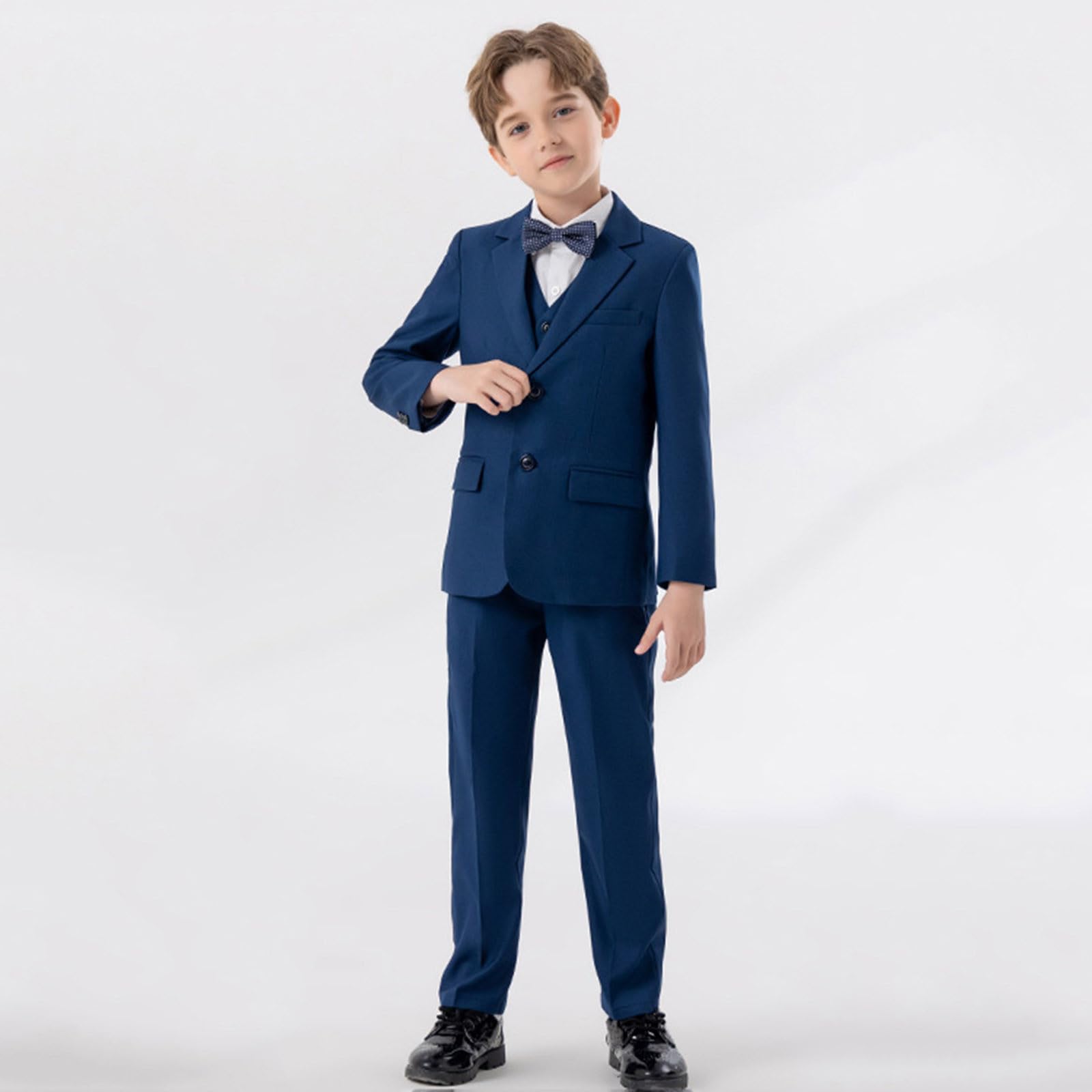 Generisch Jungen Business Anzüge Mantel 4 Stück Outfit Set Für Kinder Formelle Anzug Für Jungen Mit Weste Hosen