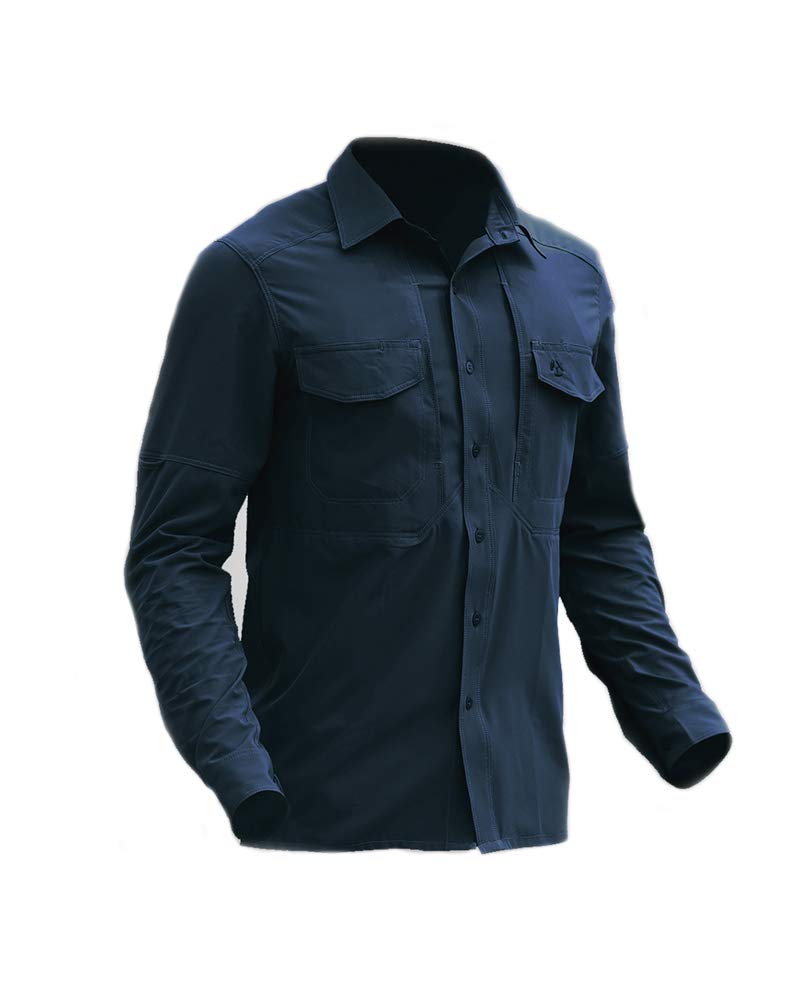 Secado Rápido Camisa Táctica para Hombre,Militar Solapa de Manga Larga Camisa,Slim Fit Elasticidad Camisa Casual Outdoor Work Camiseta