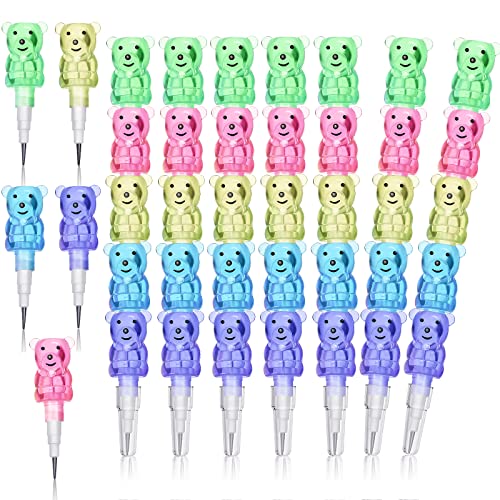 La Mejor Lista de Lápices plásticos y de cera para comprar online. 45 Chinco Lápices Apilables Lápices de Oso de Plástico Lápices de Punta Apilable para Niños Lápices de Colores Apilables 5 en 1 Favores de Fiesta de Cumpleaños(20 piezas)