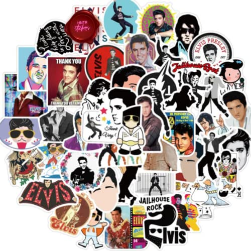 HNTR Singer Stickers Elvis Pegatinas - Vinilo adhesivo para álbum de recortes, portátil, pared, funda, botella de agua de consola Cover