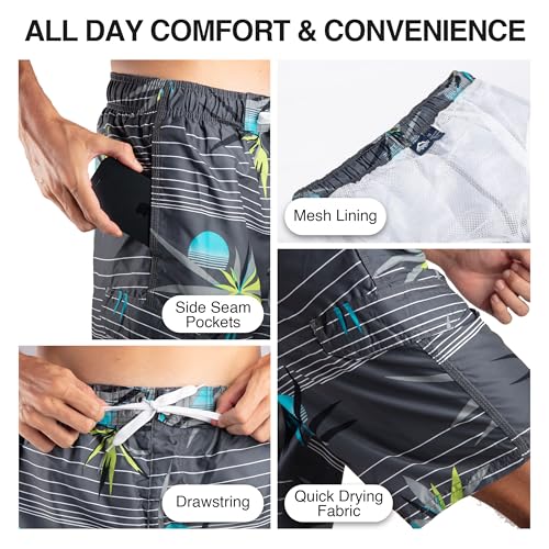 Image of Kanu Surf Men's Big Viper Extended Size Stripe Swim Trunk