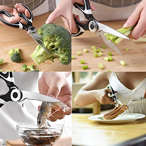 AQwzh Ultra Sharp Premium Heavy Duty Kitchen Shears and 5 in 1 Multi Purpose Scissors black