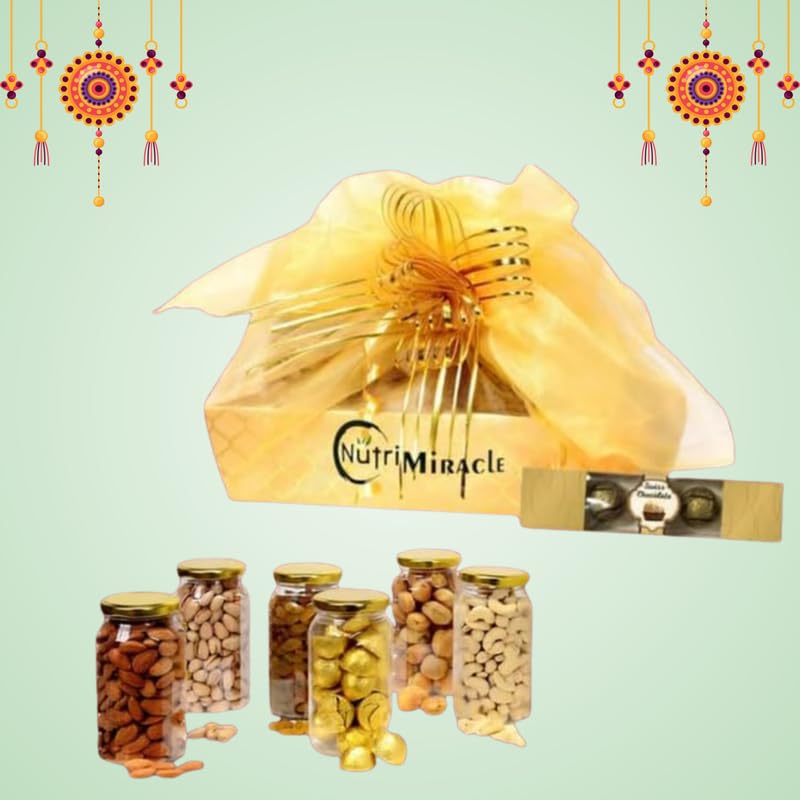 Image of NUTRI MIRACLE Dry Fruits Hamper for Bhai & Bhabhi | Raksha Bandhan Celebration Pack