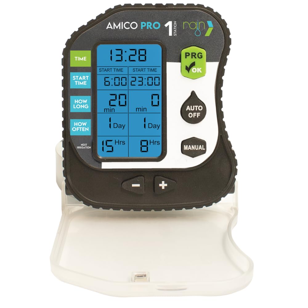 Rain Amico Pro Centralina Irrigazione da Pozzetto, Display LCD, Programmazione 3 Fasi, Alimentazione a Batteria, Controller per Giardino, Impermeabile, 1-4 Zone (1 zona)