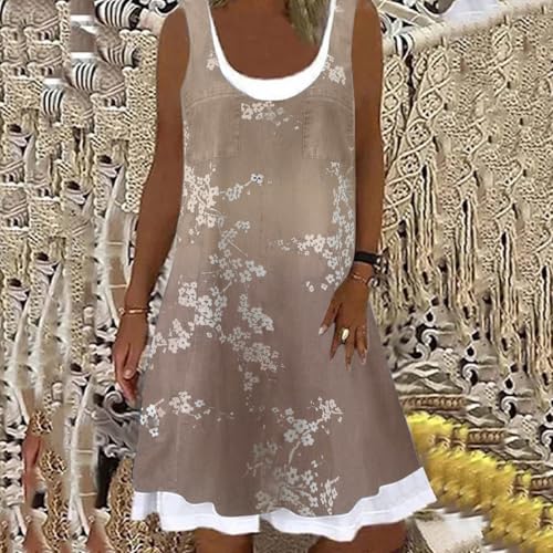 Robe imprimée fleurs avec option sans manches et manches courtes - 3