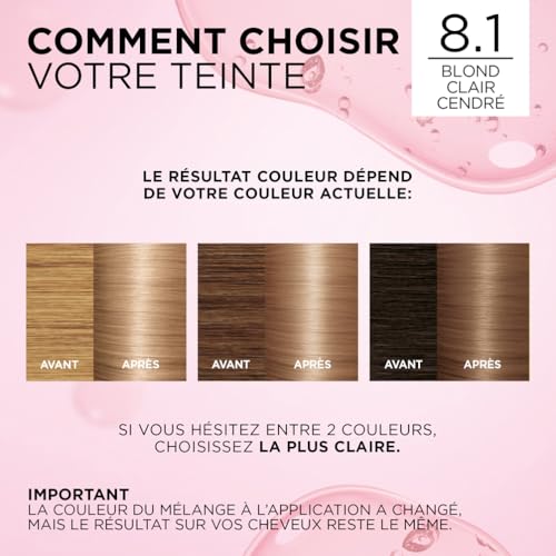 Coloration 8.1 Blond Cendré Soin Triple Acide Hyaluronique Excellence Creme 'oreal Paris La Boîte - vue 7